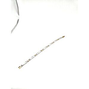 SteelX Stainless Steel Hinged Bangle Bracelet with Gold Tone Accents 7.5 inches